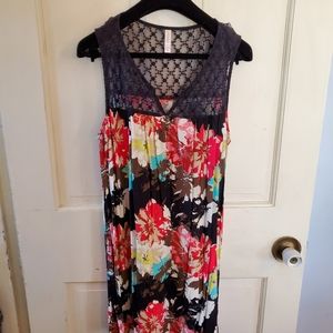 Xhilaration floral dress with lace detail